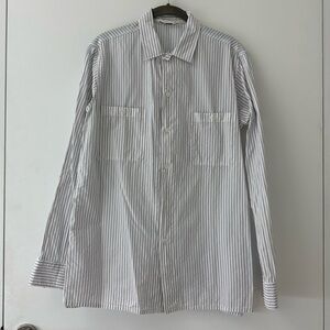 Golden Goose Deluxe Brand Men’s Striped Button Down White Shirt